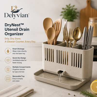 Delyvian™ DryNest Utensil Drain Organizer